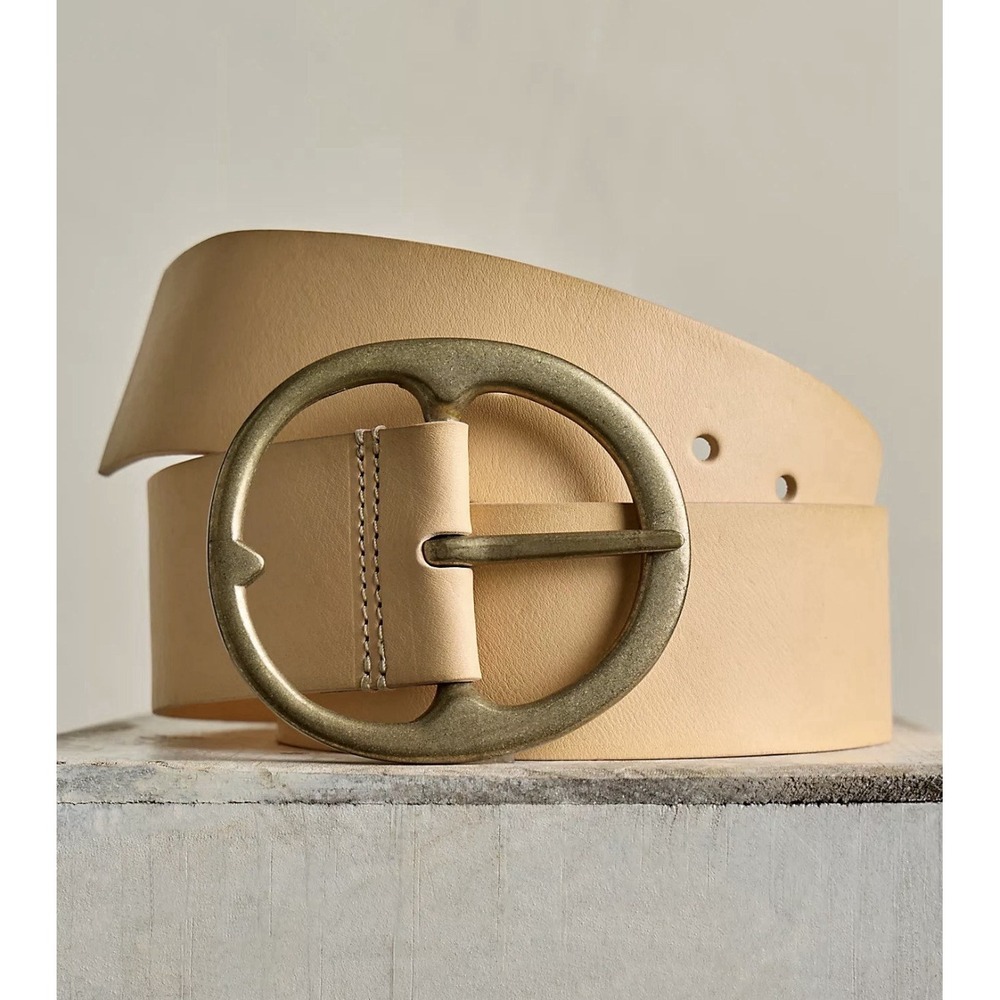 NWT We The Free Brando Leather Hip Belt Bronze  Buckle Tan Women's M Y2K